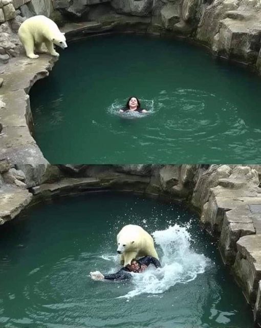 A 32yearold woman was attacked by a polar bear after she jumped into their enclosure at the