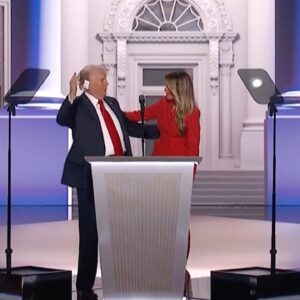 Beautiful Melania Surprises Her Husband on Stage (VIDEO)