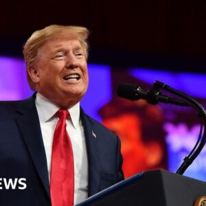 President Trump has to stop live speech as he rushed President Trump has to stop live speech as he rushed