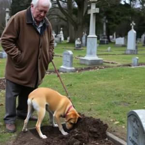 An old man was cleaning up his son’s grave when his dog started digging something in the ground. The discovery alarmed the entire village An old man was cleaning up his son’s grave when his dog started digging something in the ground. The discovery alarmed the entire village