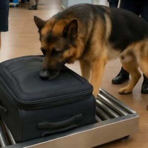 A service dog at the airport noticed this suitcase and began whining to get the officer’s attention: when they opened the suitcase, they were shocked by what they saw