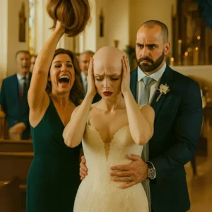 At the ceremony, my mother-in-law suddenly snatched off my wig, exposing my bare scalp to everyone – but then something no one expected took place.