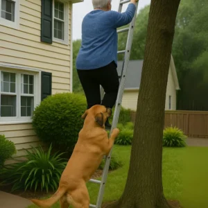 I went up the ladder, but my dog yanked my trousers—and suddenly it all made sense.