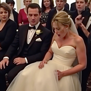 At the wedding, something started moving under the bride’s dress! The groom turned pale