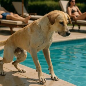 The dog suddenly jumped into the pool: the guests started to complain until the dog came out of the water — because he was holding something scary in his mouth The dog suddenly jumped into the pool: the guests started to complain until the dog came out of the water — because he was holding something scary in his mouth