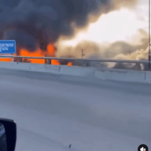 Just minutes ago, a tremendous fire broke out— Several Structures Engulfed