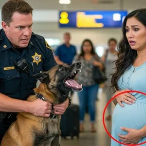 Pregnant woman relentlessly harassed by a K9 dog