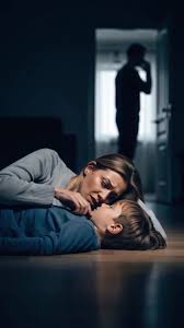 After my husband cooked dinner, my son and I went down. While I pretended…