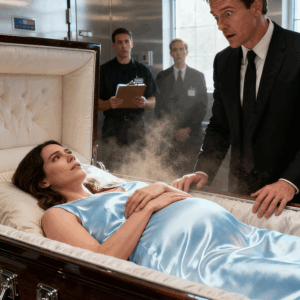 As the cremation began, he opened the coffin for one last goodbye — then saw his late wife’s belly move. He halted everything. The doctors and police were called, and the truth left the hall silent.