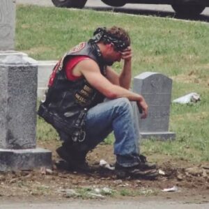 A mysterious biker visited my late wife’s grave every Saturday at exactly 2 PM, sitting silently by her headstone for an hour before disappearing again. For months I watched, confused and angry, until the truth behind his quiet devotion shattered everything I thought I knew about her life.